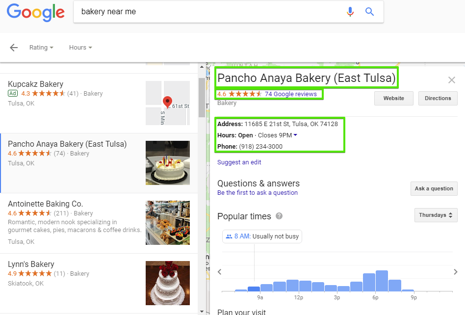bakery-results-google-info
