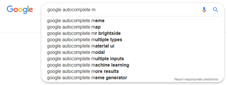 google autocomplete example 2