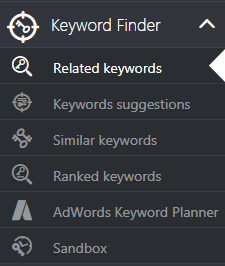 keyword finder subsection rankactive