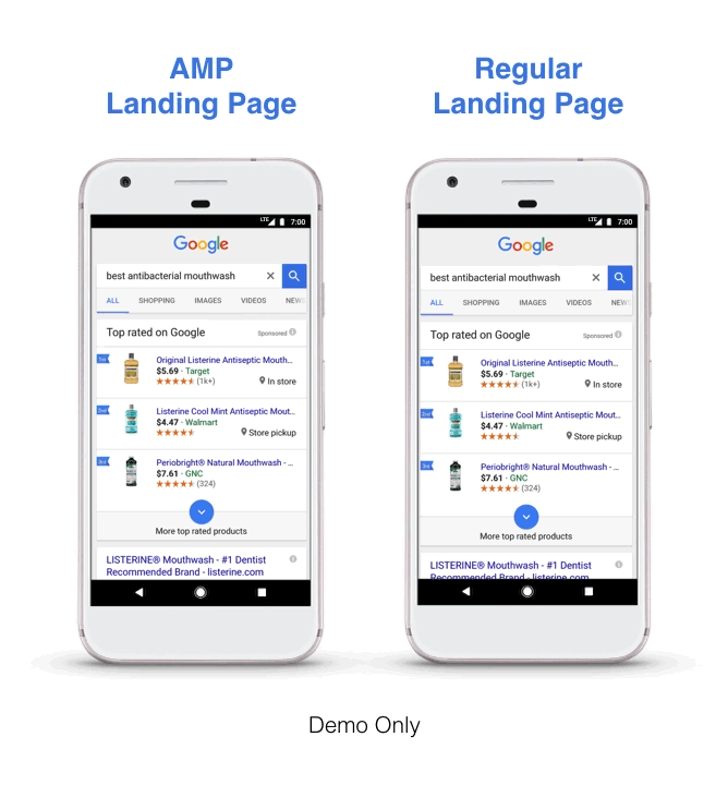 Landing pages AMP